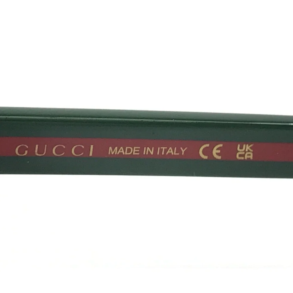 Gucci Sunglasses GG0417SK 003 Tortoise Green Red Asian Fit Frames w Brown Lenses